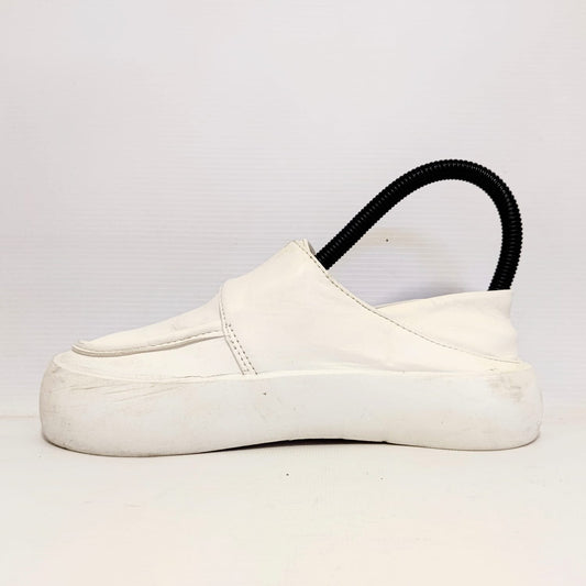 Women White Leather Lofers