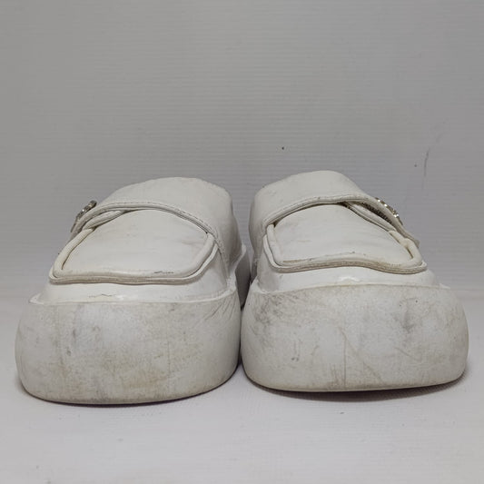 White Leather Loafers for Women's