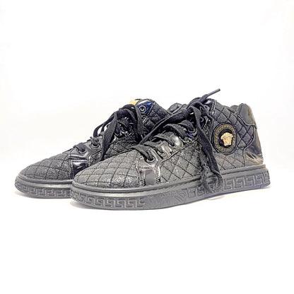 Versace black quilted high-top sneakers