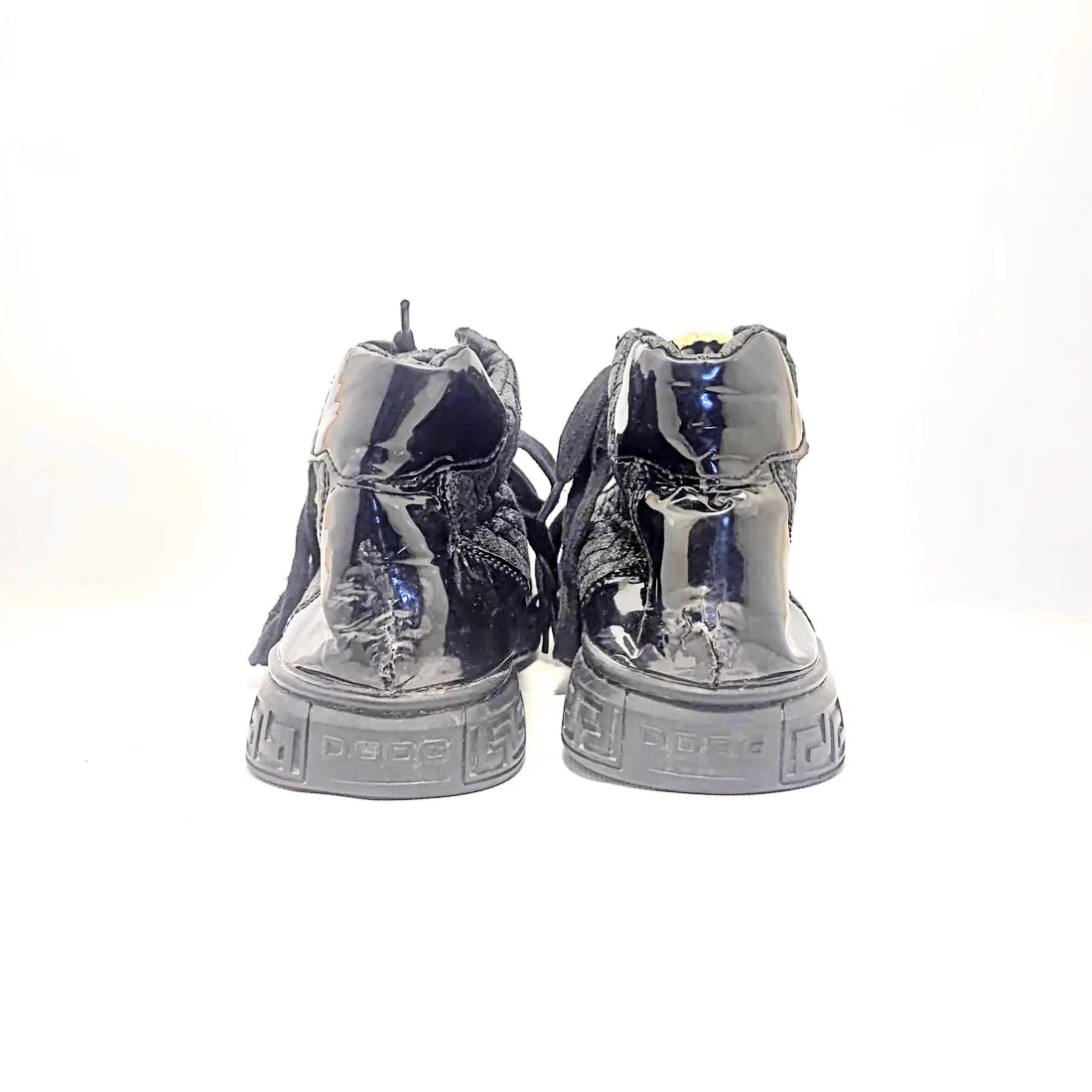 Versace black quilted high-top sneakers