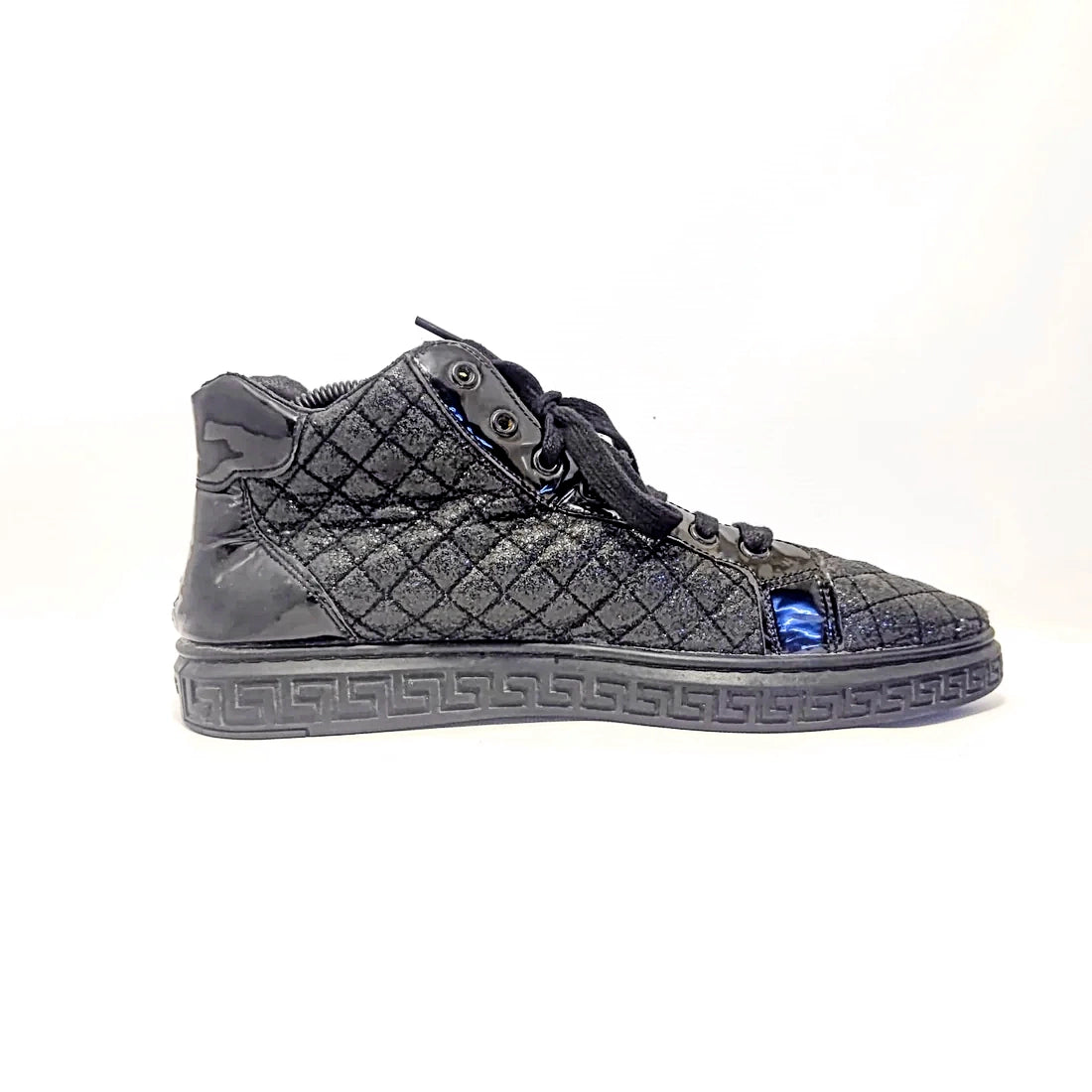 Versace black quilted high-top sneakers