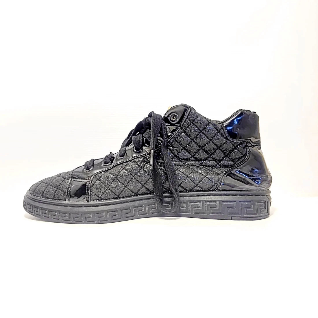 Versace black quilted high-top sneakers