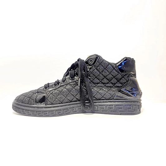 Versace black quilted high-top sneakers