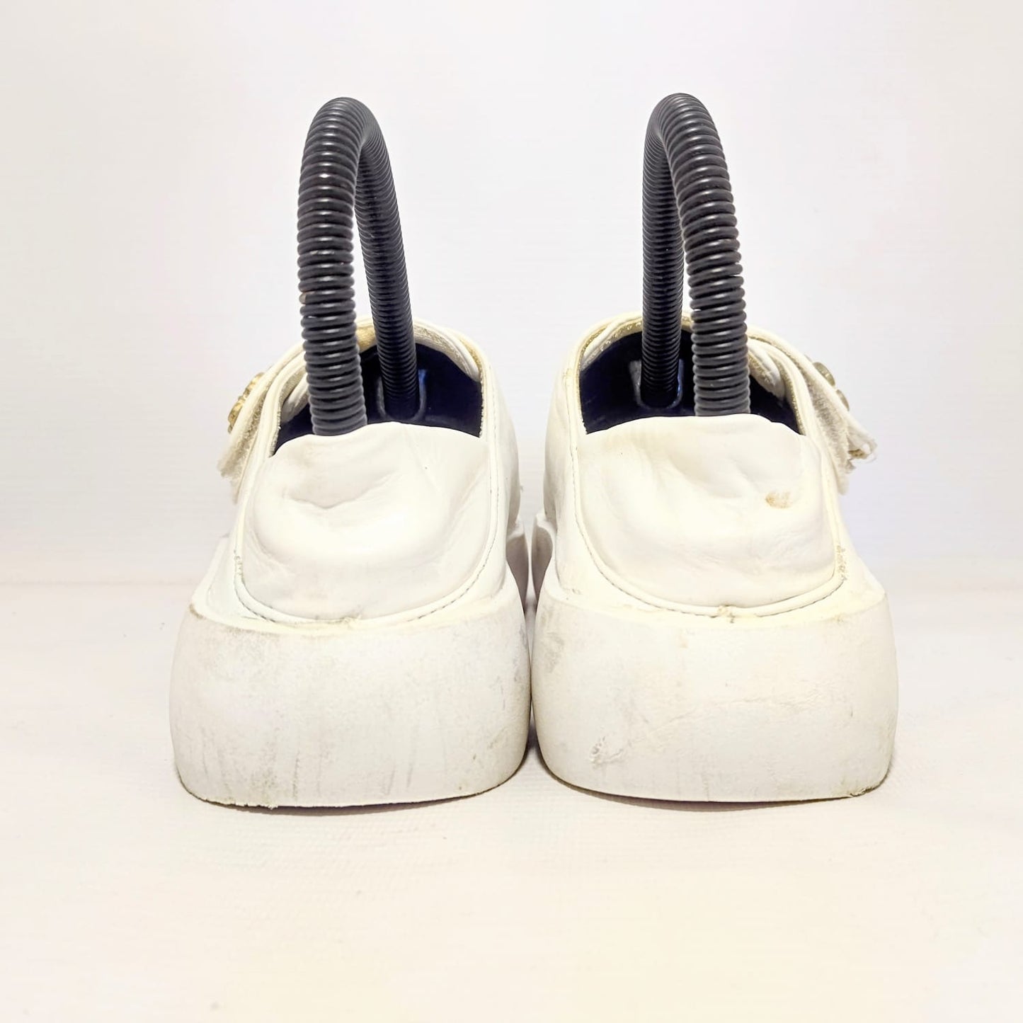 Women White Leather Lofers