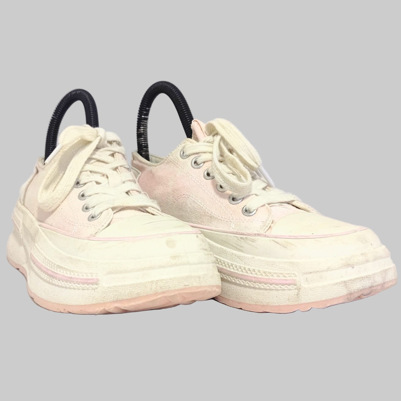 Xiuxian Sneaker with Pink Fabric Top and Chunky sole for Girls and Womens