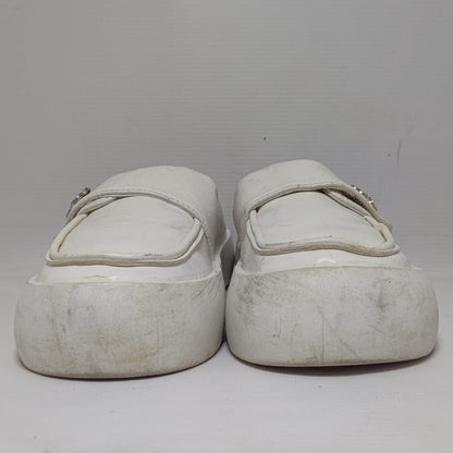 White Leather Loafers for Women's