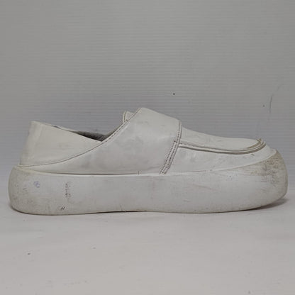 White Leather Loafers for Women's
