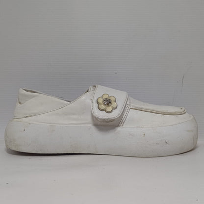 White Leather Loafers for Women's