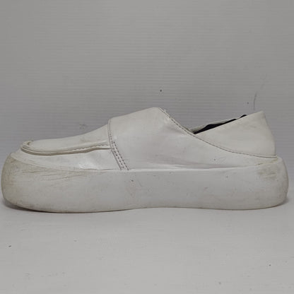 White Leather Loafers for Women's