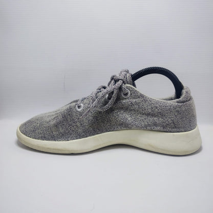 Allbirds Men's Wool Runner in a grey color with a white sole.