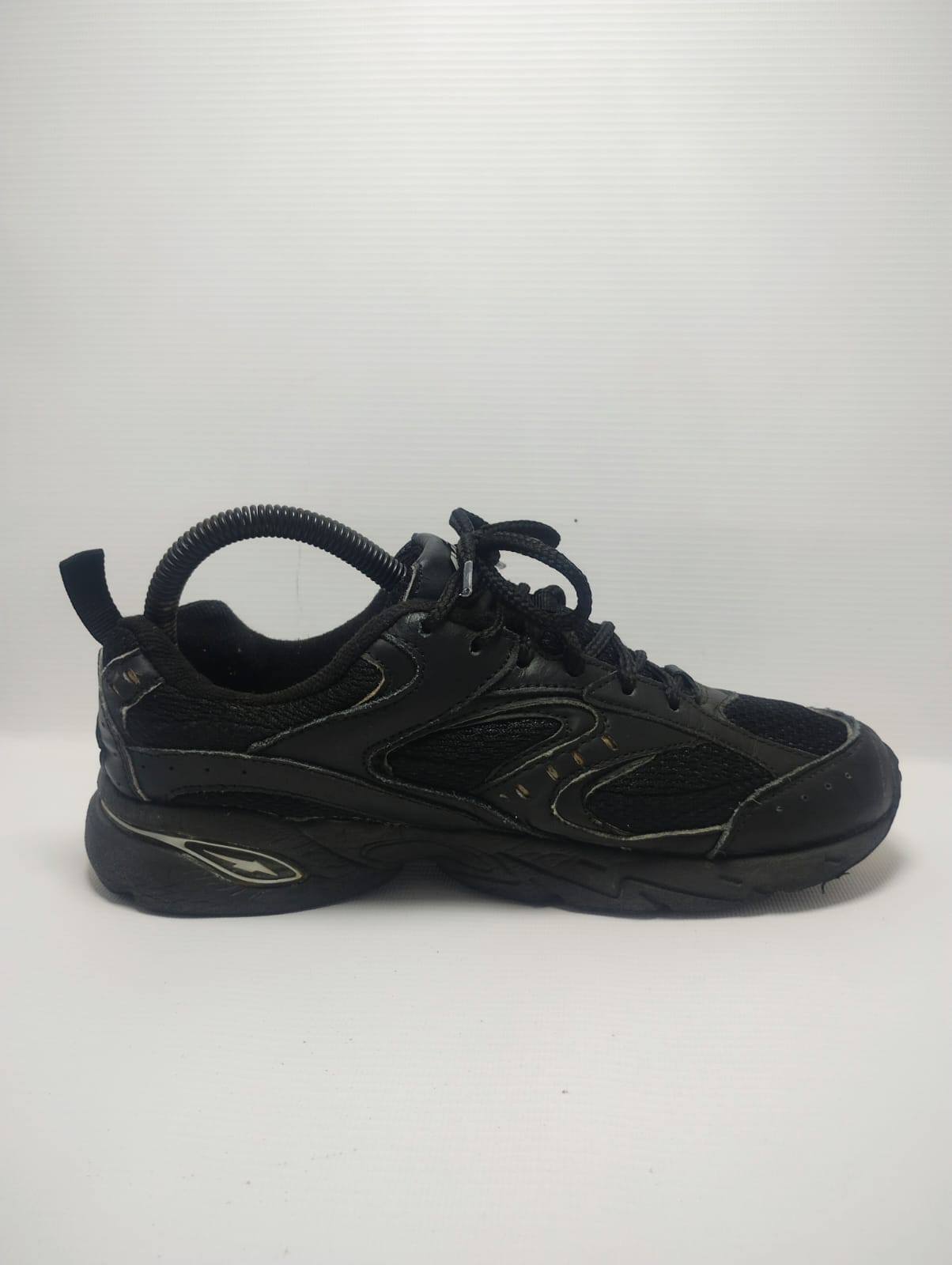 Avia men's athletic or walking shoe in black with yellow accents