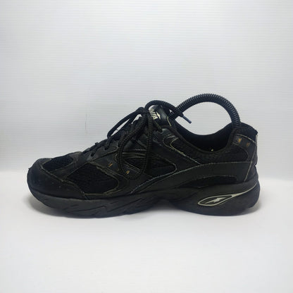Avia men's athletic or walking shoe in black with yellow accents