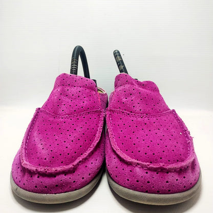 Spenco Siesta Slide Mosaic mules in a magenta/fuchsia color